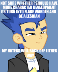 Size: 827x1024 | Tagged: safe, flash sentry, equestria girls, g4, fry meme, futurama, male, meme, not sure if, solo, truth bomb