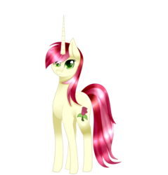 Size: 3000x3140 | Tagged: safe, artist:php146, roseluck, pony, unicorn, g4, female, high res, race swap, solo, unicorn roseluck