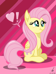 Size: 1500x2000 | Tagged: safe, artist:truffle shine, fluttershy, g4, viva las pegasus, cute, exclamation point, heart, las pegasus scrunchyshy, shyabetes, sitting