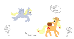 Size: 1600x852 | Tagged: safe, artist:darkdabula, applejack, derpy hooves, pegasus, pony, g4, basket, female, food, inkscape, mare, muffin, newbie artist training grounds, simple background, transparent background, vector