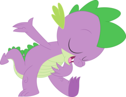 Size: 3569x2746 | Tagged: safe, artist:porygon2z, spike, dragon, a dog and pony show, g4, eyes closed, fangs, high res, male, open mouth, simple background, solo, transparent background, vector
