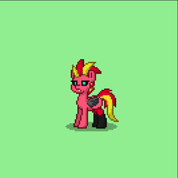 Size: 400x400 | Tagged: safe, sunset shimmer, pony, pony town, g4, evil, fangs, female, pixel art, ponified, solo, sunset satan