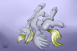 Size: 3000x2000 | Tagged: safe, artist:sweetcinnamon, derpy hooves, pegasus, pony, g4, female, high res, mare, upside down