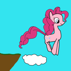 Size: 3500x3500 | Tagged: safe, artist:i-can-not-art, pinkie pie, g4, cliff, cloud, female, high res, newbie artist training grounds, solo