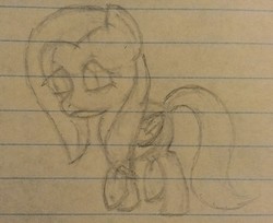 Size: 956x781 | Tagged: safe, artist:sharpshadowxii, fluttershy, g4, female, lined paper, newbie artist training grounds, solo, traditional art