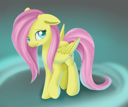 Size: 1024x858 | Tagged: safe, artist:dusthiel, fluttershy, g4, female, looking at you, raised hoof, solo, standing