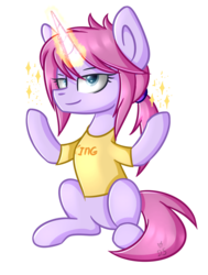 Size: 1024x1355 | Tagged: safe, artist:despotshy, oc, oc only, pony, unicorn, clothes, magic, shirt, simple background, solo, transparent background