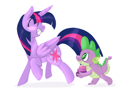 Size: 1024x768 | Tagged: safe, artist:orgin8, spike, twilight sparkle, g4, newbie artist training grounds, twilight sparkle (alicorn)