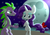 Size: 1700x1200 | Tagged: safe, artist:lovehtf421, rarity, spike, pony, g4, bipedal, gem, male, marriage proposal, moon, older, older spike, ship:sparity, shipping, straight