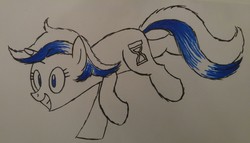 Size: 2960x1689 | Tagged: safe, artist:thapaperjam, minuette, pony, unicorn, g4, female, ink, newbie artist training grounds, pen drawing, solo, traditional art