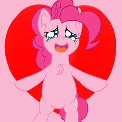 Size: 500x500 | Tagged: safe, artist:yakoshi, pinkie pie, g4, chest fluff, female, open mouth, solo
