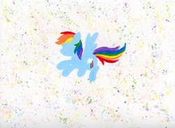 Size: 3509x2550 | Tagged: safe, artist:kirbyliscious, rainbow dash, g4, high res, minimalist, paint, traditional art