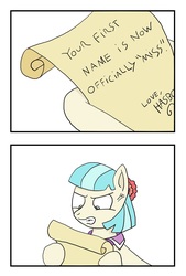 Size: 1336x1980 | Tagged: safe, artist:pony4koma, coco pommel, g4, comic, letter