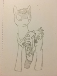 Size: 960x1280 | Tagged: safe, artist:howtoben, pony, imperator furiosa, mad max fury road, ponified, solo, traditional art