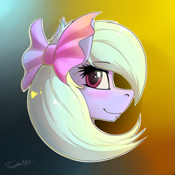 Size: 2000x2000 | Tagged: safe, artist:twotail813, flitter, pegasus, pony, rcf community, g4, bow, bust, cute, female, hair bow, high res, looking at you, portrait, smiling, solo