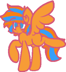 Size: 369x399 | Tagged: safe, artist:moonydusk, oc, oc only, oc:cold front, pony, animated, barely animated, bouncing, cute, gif, happy, male, raised hoof, raised leg, simple background, smiling, solo, spread wings, stallion, transparent background