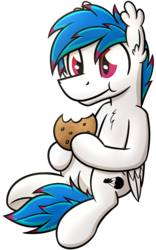 Size: 1272x2034 | Tagged: safe, artist:moemneop, oc, oc only, oc:kami, pegasus, pony, cookie, eating, food, solo