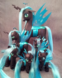 Size: 1024x1285 | Tagged: safe, artist:hannaliten, queen chrysalis, changeling, changeling queen, nymph, g4, brushable, customized toy, cute, cutealis, female, figure, filly, irl, mare, photo, solo, toy, younger