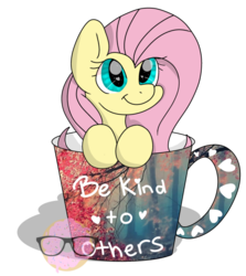 Size: 844x947 | Tagged: safe, artist:donutnerd, fluttershy, pony, g4, coffee mug, cup, cup of pony, cute, heart eyes, micro, shyabetes, wingding eyes