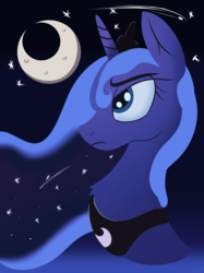 Size: 2406x3216 | Tagged: safe, artist:sirdeeviant, princess luna, g4, female, high res, moon, night, s1 luna, solo, stars