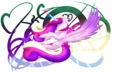 Size: 5000x3000 | Tagged: safe, artist:shadowsketch1203, princess cadance, g4, female, flying, high res, magic, simple background, solo, transparent background