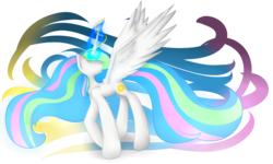 Size: 5000x3000 | Tagged: safe, artist:shadowsketch1203, princess celestia, pony, g4, female, high res, magic, mare, simple background, solo, spread wings, transparent background