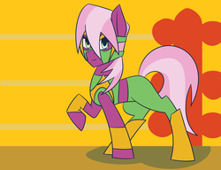 Size: 1024x788 | Tagged: safe, artist:themechagiraffe, idw, cherry blossom (g4), g4, boots, mask, mystery mare, solo, wrestling ring