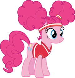 Size: 6997x7214 | Tagged: dead source, safe, artist:pink1ejack, pinkie pie, earth pony, pony, buckball season, g4, absurd resolution, alternate hairstyle, bottomless, clothes, cute, diapinkes, female, inkscape, partial nudity, pigtails, pinktails pie, simple background, smiling, solo, that was fast, transparent background, vector