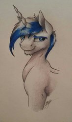 Size: 800x1359 | Tagged: safe, artist:cloud-dash, oc, oc only, pony, unicorn, solo, traditional art