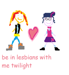 Size: 713x769 | Tagged: safe, artist:dubsrewatcher, sci-twi, sunset shimmer, twilight sparkle, equestria girls, g4, 10/10, 1000 hours in ms paint, comic sans, female, heart, lesbian, ms paint, scott pilgrim vs the world, ship:sci-twishimmer, ship:sunsetsparkle, shipping, simple background, stylistic suck, white background