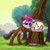 Size: 1200x1200 | Tagged: safe, artist:kp-shadowsquirrel, fluttershy, pinkie pie, beaver, g4, animal costume, clothes, costume, duo, female, fluttertree, lidded eyes, tree, tree costume