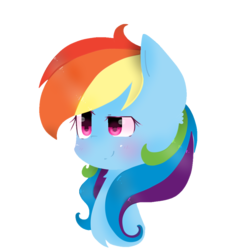 Size: 1000x1000 | Tagged: safe, artist:windymils, rainbow dash, g4, blushing, bust, cute, female, portrait, smiling, solo