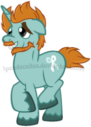 Size: 429x596 | Tagged: safe, artist:ipandacakes, snips, pony, unicorn, g4, alternate universe, beard, facial hair, male, older, older snips, solo, stallion, watermark