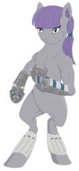 Size: 664x1429 | Tagged: safe, artist:widowpeak, maud pie, g4, fanfic art, female, muscles, newbie artist training grounds, solo, weapon