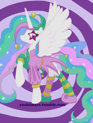 Size: 1024x1365 | Tagged: safe, artist:yoshimarsart, princess celestia, g4, clothes, costume, female, jester, solo