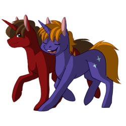 Size: 1024x1024 | Tagged: safe, artist:wavemasterkaz, oc, oc only, oc:crimson rune, oc:star bright, pony, unicorn, male, snobby, stallion