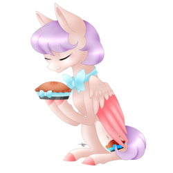 Size: 2000x2000 | Tagged: safe, artist:monogy, oc, oc only, oc:cutie pie, pony, concave belly, high res, sitting, solo