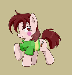 Size: 1024x1061 | Tagged: safe, artist:yoshimarsart, pony, chara, ponified, solo, undertale, watermark