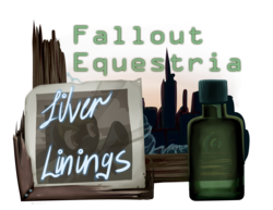 Size: 1280x986 | Tagged: safe, artist:inlucidreverie, fallout equestria, logo, silver linings