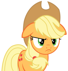 Size: 3091x3241 | Tagged: safe, artist:sketchmcreations, applejack, g4, viva las pegasus, floppy ears, frown, grumpy, grumpyjack, high res, pouting, reaction image, simple background, transparent background, vector