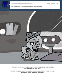 Size: 666x809 | Tagged: safe, artist:egophiliac, princess luna, moonstuck, g4, cartographer's cap, female, filly, hat, monochrome, observatory, solo, woona, younger