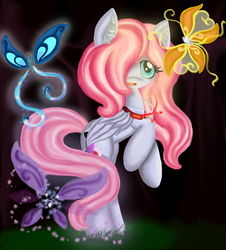 Size: 1140x1260 | Tagged: dead source, safe, artist:lunaritass, oc, oc only, butterfly, pegasus, pony, solo