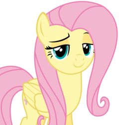 Size: 2825x2953 | Tagged: safe, artist:sketchmcreations, fluttershy, g4, viva las pegasus, c:, high res, lidded eyes, looking at you, raised eyebrow, simple background, transparent background, vector