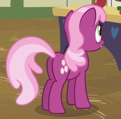 Size: 366x360 | Tagged: safe, screencap, cheerilee, pony, g4, hearts and hooves day (episode), butt, cropped, female, flowerbutt, hearts and hooves day, mare, plot, solo