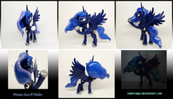 Size: 3389x1950 | Tagged: safe, artist:kp-shadowsquirrel, artist:laservega, princess luna, alicorn, pony, g4, 3d print, craft, irl, photo, sculpture, traditional art