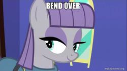 Size: 800x449 | Tagged: safe, edit, edited screencap, screencap, maud pie, g4, maud pie (episode), bend over, caption, image macro, makeameme.org, meme