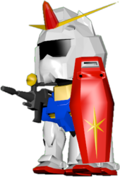 Size: 269x395 | Tagged: safe, 3d, gun, gundam, rifle, rx-78-2 gundam, shield, simple background, solo, transparent background, visor, weapon