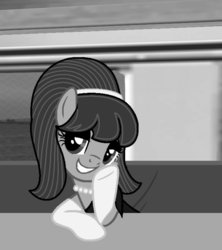 Size: 600x677 | Tagged: safe, artist:trainman3985, octavia melody, g4, alternate hairstyle, female, monochrome, solo