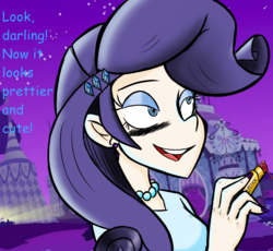 Size: 892x820 | Tagged: safe, artist:fbertu, rarity, equestria girls, g4, carousel boutique, clothes, lipstick, open mouth