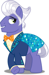 Size: 3307x5000 | Tagged: safe, artist:dashiesparkle, gladmane, earth pony, pony, g4, viva las pegasus, .svg available, absurd resolution, bowtie, cape, clothes, crossed hooves, male, ponyscape, simple background, solo, stallion, transparent background, tuxedo, vector
